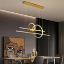 Axyaa Gold Black Dimmable LED Chandelier for Dining Room Decor