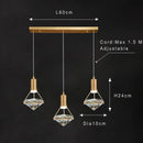 Modern Crystal Pendant Light by Axyaa: Height Adjustable Hanging Fixture for Kitchen, Dining, Living, Bedroom