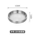 Axyaa Stainless Steel Double Layer Sauce Dip Bowls Snack Plate for BBQ Seasoning