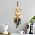 Axyaa Grey Moon Feathers Dream Catcher 60cm Large Handmade Indian Style Wall Hanging