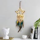 Axyaa Grey Moon Feathers Dream Catcher 60cm Large Handmade Indian Style Wall Hanging