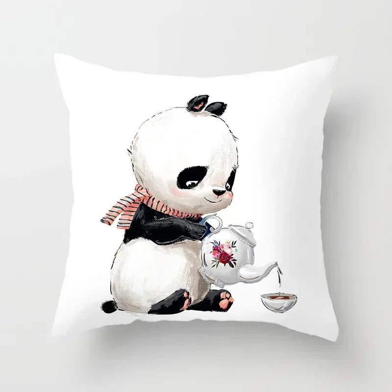 Cute Panda Cartoon Pillowcase for Home Decor and Comfort by Axyaa