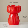 Axyaa Red Ceramic Vase: Elegant Living Room Decor & High-End Ornament