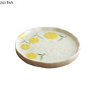 Axyaa Hand-painted Fruit Pattern Ceramic Plate Set for Elegant Dining