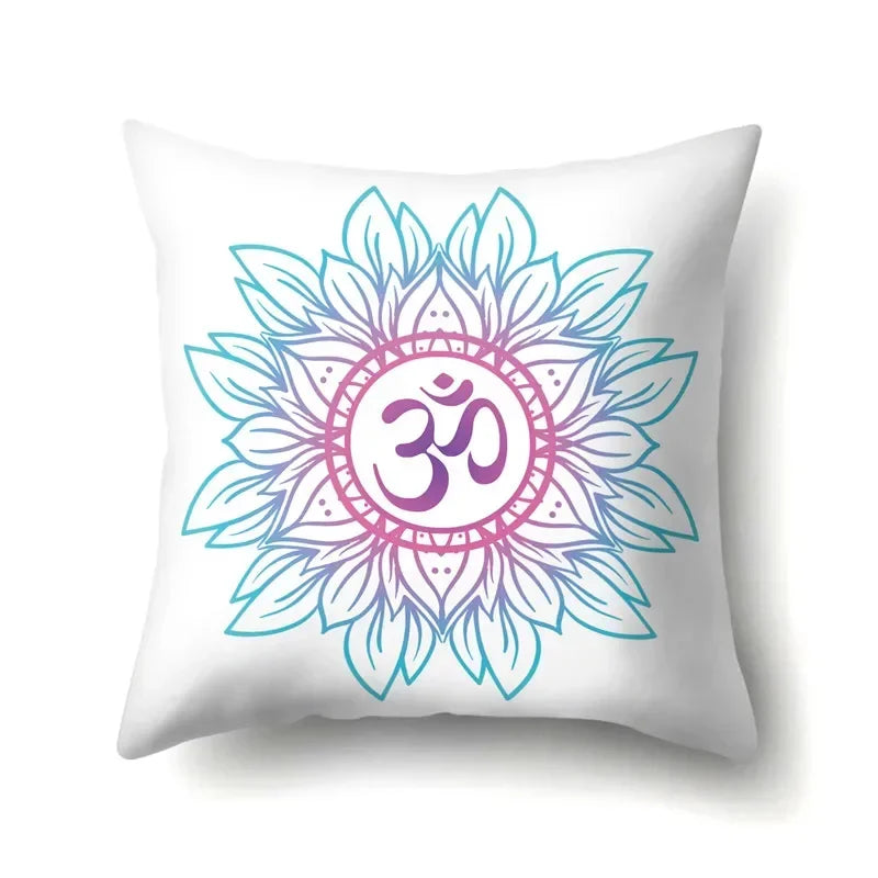 Axyaa Cartoon Eye Pattern Plush Cushion Cover 45x45cm Buddha Head Pillow Cover