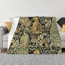 Axyaa Forest Fabric Throw Blanket: Plaid Design, Fluffy & Cozy for Bed or Sofa.