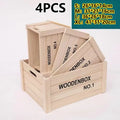 Axyaa Vintage Wooden Frame Storage Boxes Set of 4