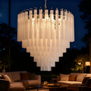 Axyaa Nordic Glass Luster Chandelier, High-End Home Hanging Light for Living Room