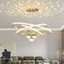 Axyaa Starry Sky Projection LED Chandelier with Remote Control - Black & Golden
