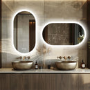 Axyaa Oval LED Bathroom Mirror 500x1000mm with Anti-fog, 3 Colors, Dimmable Lighting