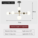 Axyaa Nordic Glass Chandelier LED Decorative Lighting for Living Room, Dining Room, and Bedroom