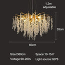 Axyaa Modern Luxury Crystal Chandelier LED Pendant Lamp for Home Decor