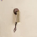 Axyaa Copper LED Wall Light Fixture Yellow Travertine Stone Bedside Lamp Wall Sconce