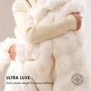 Axyaa Cozy Faux Rabbit Fur Blanket, Thick Winter Warm Plush Throw Blanket