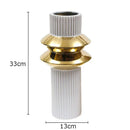 Axyaa Gold-plated Ceramic Vase with Artificial Flowers: Desk Decoration Floral Arrangement