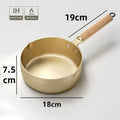Axyaa 24cm Gold Snow Saucepan Non-stick Frying Pan wok Wood Handle Kitchen Cookware