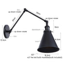 Axyaa Retro LED Swing Arm Bedside Wall Lamp