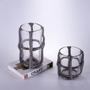 Axyaa Glass Vase Stripe Cross Binding Flower Arrangement Terrarium Decor