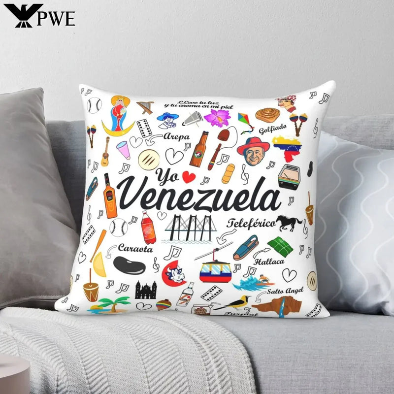 Venezuela Pride Print Pattern Sofa Cushion Cover by Axyaa