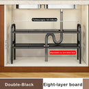 Axyaa Under Sink Flexible Organizer Rack Cabinet Telescopic Storage Shelf