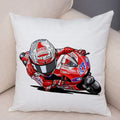 Axyaa Cartoon Sport Motorcycle Cushion Cover - Super Soft Plush Pillow Case