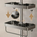 Axyaa Shower Head Holder Wall Mount Shampoo Rack with Integrated Storage Shelf
