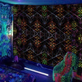 Axyaa UV Mushroom Fractal Tapestry - Psychedelic Wall Art for Bedroom, Dorm Room