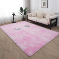 Axyaa Tie-Dye Checkerboard Area Rug for Retro Home Decor