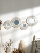 Axyaa Round Wall Mirror with Woven Hemp Rope for Boho Home Decor