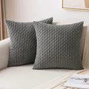 Axyaa Soft Plush Velvet Striped Corduroy Decorative Pillow Covers