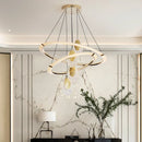 Axyaa Minimalist LED Ceiling Chandelier for Modern Living Room Decor