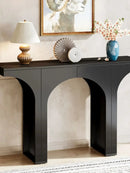 Axyaa 47" Black Console Table with Arch Base, Modern Entryway Hallway Sofa Table