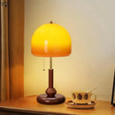 Axyaa Retro Walnut Glass Pomelo Table Lamp LED E27 for Art Decor, Bedroom, Study, Living Room