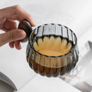 Axyaa High Borosilicate Glass Tea Cup with Wooden Handle, Large Capacity