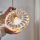 Axyaa Glass LED Pendant Light: Modern Hanging Lamp for Dining Room, Bedroom, Kitchen