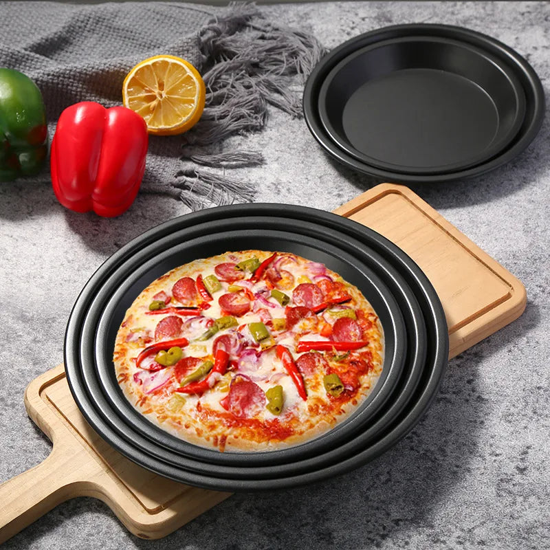 Axyaa 8/10 Inch Non-Stick Pizza Pan - Round Baking Tray and Cooking Sheet