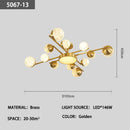 Axyaa Gold Crystal Pendant Light - Modern Dimmable Bedroom Hanging Lamp