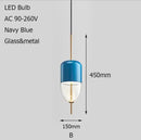 Axyaa Lake Blue Gradient Glass Pendant LED Chandelier for Home Decor