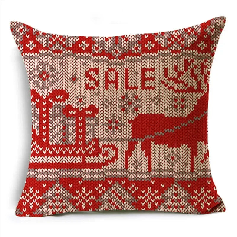 Axyaa Christmas Linen Pillowcase 45x45cm - Festive Home Decor & Gifts