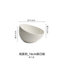 Axyaa Premium White Ceramic Oblique Bowl for Noodles, Fruits, Salads, Hot Pot, and Dipping