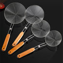 Axyaa Stainless Steel Colander Strainer with Wooden Handle Skimmer Kitchen Utensil