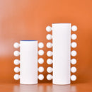 Axyaa Abstract Geometry Ceramic Vase Embossed White Beads Home Decor Gift