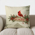 Axyaa Christmas Cardinals Pillow Cover for Home & Winter Decor