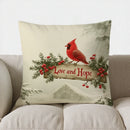 Axyaa Christmas Cardinals Pillow Cover for Home & Winter Decor