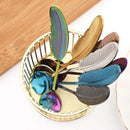 Axyaa Feather Spoons: Stainless Steel TeaSpoons for Coffee, Ice Cream & Desserts