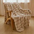 Axyaa Faux Rabbit Fur Blanket: Luxuriously Soft & Warm Sofa Bed Throw Blanket