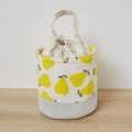 Axyaa Cute Drawstring Fruit Embroidery Lunch Bag for Kids, Thermal Insulated Tote