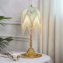 Axyaa French Table Lamp Retro Living Room Bedroom Villa Tassels Desk Light