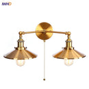 Axyaa Vintage Industrial 2-Head Wall Lights with Pull Chain Switch