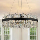 Axyaa Gold Crystal Chandelier: Modern Dimmable Rectangle Ceiling Light for Kitchen, Dining, Living Room